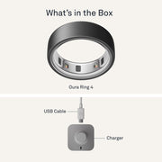 Oura Ring 4 Stealth Smart Ring, All-Titanium, Health Tracker with Smart Sensing, Water Resistant, Long Battery Life, Size 7, JZ90-54218-07