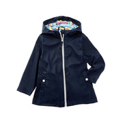 Pink Platinum Girls Full Zip Hooded Rain Jacket, Water-Resistant Polyester, Navy, Sizes 4-16, PP885146