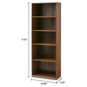 Mainstays MS5336278612047 5-Shelf Bookcase with Adjustable Shelves, Canyon Walnut