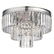 3-Light Round Semi-Flush Mount in Polished Chrome Finish