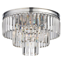 3-Light Round Semi-Flush Mount in Polished Chrome Finish