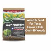 Scotts Turf Builder Weed & Feed for Texas Lawns, Granular Weed Killer and Fertilizer, 28-0-3 NPK, 22.4 lb, 8,000 sq ft Coverage, 52227