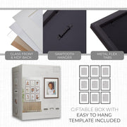 Sheffield Home 9-Pc Picture Frame Set, Matted 11x14 in, Dark Oak, 131067