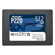 Patriot Memory P220 512GB Internal Solid State Drive, 2.5 in SATA III 6GB/s, Black