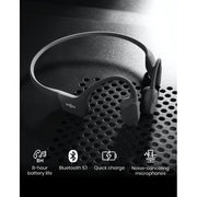 Shokz S803 OpenRun Mini Bone Conduction Waterproof Bluetooth Headphones with Cooling Wristband (Black, Mini)