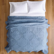 Better Homes & Gardens Paisley Medallion Cotton Quilt, Full/Queen, Blue Silver, Lightweight, Hypoallergenic