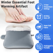 Mynt W71601A03 Heating Pad for Foot, Electric Heated Foot Warmers with 3 Adjustable Heat Levels, USB-Powered, Gray, W71601A03