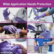 MedPride Nitrile Disposable Gloves, Powder-Free, Latex-Free, Textured Fingertips, Blue and Purple, Small, 1000-Pack