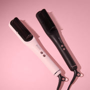 L'ange Hair SteamSmooth Steam Smoothing Comb, Coconut Oil Infused Ceramic Bristles, Ionic Frizz Control, Adjustable Heat, Pink