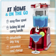 Nostalgia NSM32RRD1 Frozen Drink Maker and Margarita Machine for Home 32-Ounce Slushy Maker with Stainless Steel Flow Spout