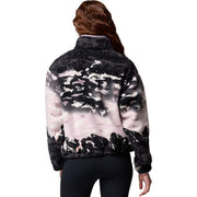 Columbia Helvetia II Printed Cropped Half Snap Pullover, Soft Sherpa-Pile Fabric, Shale Purple Sisters, X-Large, 209850