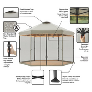 EasyLift Lighted Screenhouse Instant Canopy