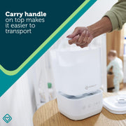Safety 1st Comforting Cool-Mist Top-Fill Humidifier, Ultrasonic Technology, 2.5L Capacity, Multi-Colored Night-Light, White, IH6030604