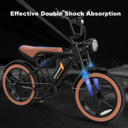 Colorway BLACK ORANGE-48V/15Ah Electric Bike for Adults 750W Battery 20X4.0 Fat Tire Off-Road E bike