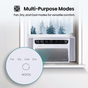 Hisense 10,000 BTU Window Air Conditioner, 550 Sq Ft Coverage, White, Remote Control, LED Display, Multi-Purpose Modes, ConnectLife App Enabled, WAW1025CW1W