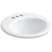 KOHLER K-2917-4-0 Radiant Self-Rimming Bathroom Sink, White
