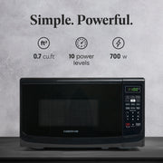 Farberware Countertop Microwave Oven, 0.7 Cu Ft, 700 Watts, Red, LED Display, Child Safety Lock, FMO07ABTRDA