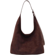 KUIDUHE Suede Hobo Bag, Large Capacity Brown Tote Handbag with Shoulder Handles for Women