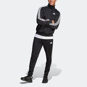 Adidas Men's 3-Stripes Tricot Track Suit, Black/White, Regular Fit, Zip-Up Jacket & Pants, Size M, S211CSIM131TR