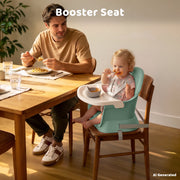 AILEEKISS ETD001TN 8 in 1 Baby High Chair, Convertible Toddler Dining Booster Seat with Adjustable Tray, 5-Point Harness, Green