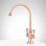 Signature Hardware SH349718AC Isabel 1.8 GPM Double Handle Single Hole Bar and Kitchen Faucet Satin Copper