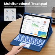 MoKo iPad Keyboard Case for A16 11th Gen 11in and 10th Gen 10.9in, Detachable Bluetooth Keyboard with 7-Color Backlight, Multi-Touch Trackpad, Pencil Holder, Navy Blue