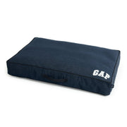 Gap Medium Denim Logo Flat Dog Bed, Organic Cotton Cover with Zipper Closure, Dark Blue