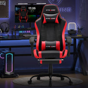 GTRACING GTW-200-RED Height Adjustable Office Swivel Reclining Gaming Chair W/Footrest, Red