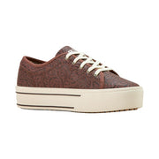 Ariat Skylar Women's Casual Sneakers, Brown Floral Emboss, Lace-Up, Flat Heel, 1.5