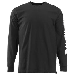 Carhartt Loose-Fit Heavyweight Logo Sleeve Graphic Long-Sleeve T-Shirt - Black - 2XL