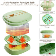 UNIFULL Foot Spa Bath with Adjustable Temperature Control, Shiatsu Massage Rollers, Dual Bubble Outlets, Remote Control, Pedicure Kit, Large Capacity, Green