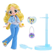 L.O.L. Surprise OMG The Powerpuff Girls Doll, Bubbles, Articulated Fashion Figure with Removable Outfit and Accessories, Brown Hair