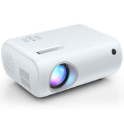 ARTSEA M8 Mini Projector, Portable, 9000 Lumens Brightness, Full HD 1080P, Dual HiFi Stereo Speakers, White, Includes Carrying Bag and Tripod