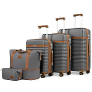 Joyway Joyway-010-Set 5-Piece Hardside Spinner Travel Luggage Set with TSA Lock, Gray