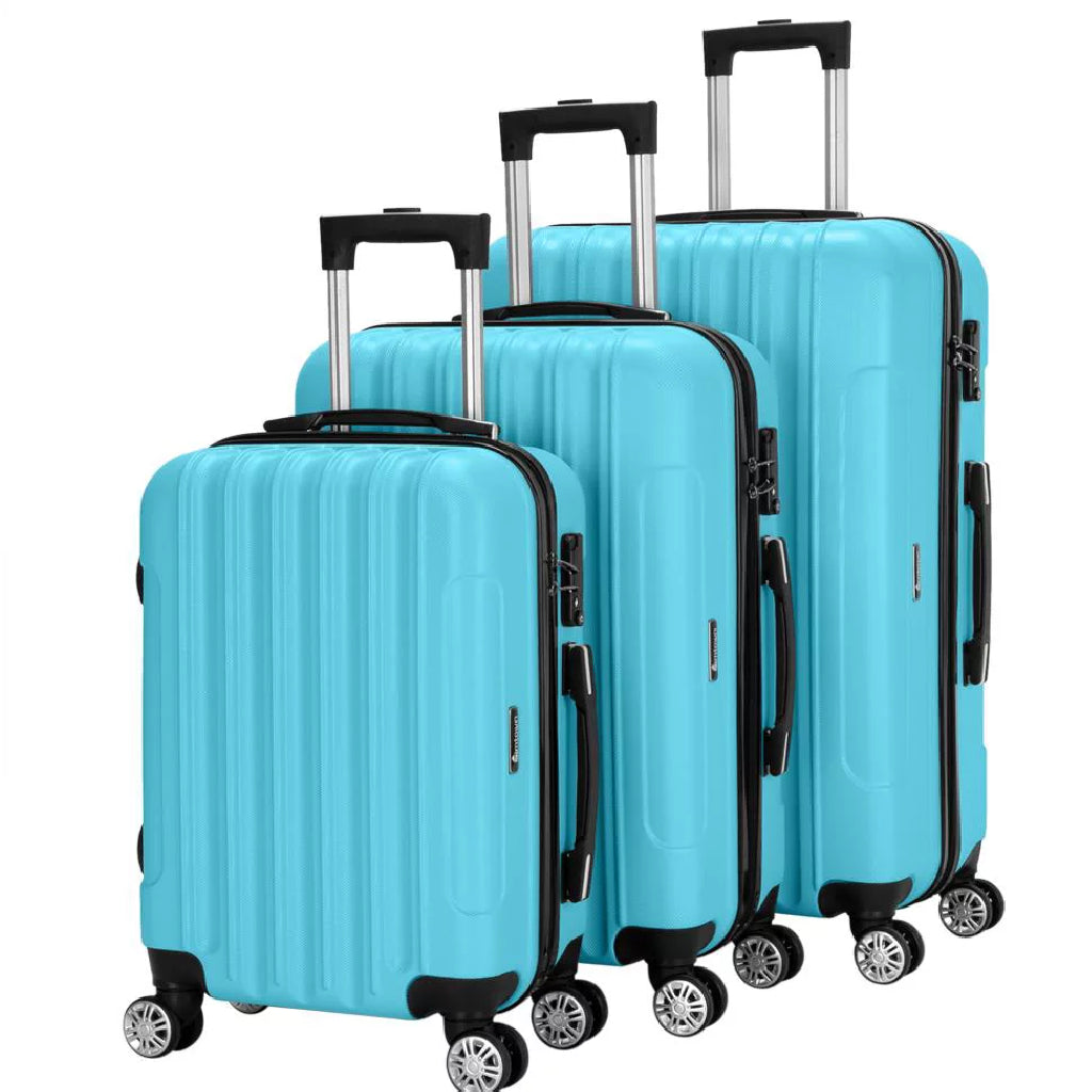 Zimtown 3pc Nested Spinner Suitcase LuggageSet TSA Lock Blue – VIP Outlet