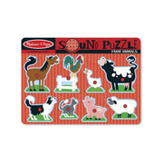 Melissa & Doug 726 Farm Animals Sound Puzzle - Wooden Peg Puzzle With Sound Effects (8 pcs)