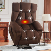 JONPONY XL-1288-LM-LM-2 Power Lift Recliner Chair for Elderly with Heat and Massage, Brown