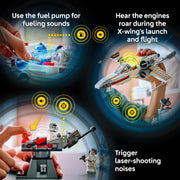 LEGO Star Wars SMART Play Lukes Red Five X-Wing Interactive Building Toy, 581 Pieces, Ages 6+, 75423