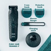 Gillette i7 Intimate Men's Premium Pubic Hair Trimmer with Intimate Razor, Body Hair Trimmer for Men Grooming Kit