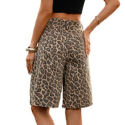 RDKTPXZ Women's Leopard Print Bermuda Shorts, leopard print, L