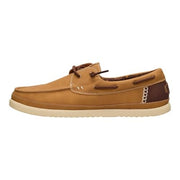 Heydude Harbor Lo Classic Boat Shoe, Lightweight Slip-On Loafer with Faux Leather Upper, Bone Brown Multi, Men's Casual Shoes, 45139-2LI