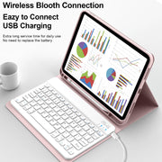 Aoub iPad Keyboard Case with Detachable Wireless Bluetooth Keyboard, Pencil Holder, Multi-Angle Stand, Pink, Compatible with 11th Gen 11 in 2025 and 10th Gen 10.9 in 2022