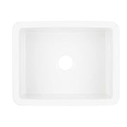 Signature Hardware SH500650 Derin 24 in. Dual Mount Fireclay Single Bowl Kitchen Sink in White