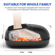 Renpho Shiatsu Foot Massager with Heat, Adjustable Kneading and Rolling, Air Compression Therapy, White, Fits Up to Size 11