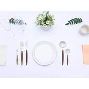 REGALWOVEN 5 Piece Flatware Set, 18/10 Stainless Steel Silverware with Knife, Forks, Spoons, Polished Silver Finish