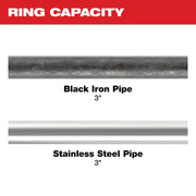 Milwaukee 3 in. IPS-P Pivoting Press Ring for M18 FORCE LOGIC Long Throw Press Tool, Black, Steel, 49-16-2657BX
