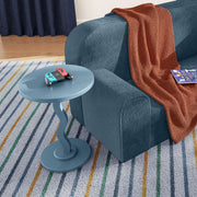 Mainstays Kids Wood Wavy Nightstand Side Table, Bluestone, Rubberwood, Compact Size, MS6503975471KG