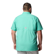 Columbia PFG Slack Tide Camp Short-Sleeve Button-Down Shirt, Omni-Shade UPF 50 Sun Protection, Omni-Wick Moisture Management, Glaze Green, 2XLT, 157705