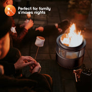 Tzumi Cozi Smokeless Fire Pit, Stainless Steel, Portable, 18in with Carry Bag, 30243SC