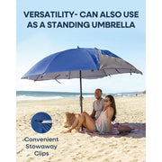 Sport-Brella Premiere XL Sun Shelter Umbrella, 9-Foot Canopy, UPF 50+ Protection, Heavy-Duty Steel Frame, Blue, 250115